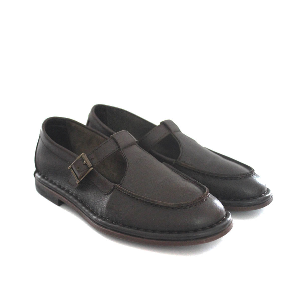 HAND 63 – Leather T-strap shoes – Puntopigro