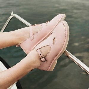 Pink t bar sandals top