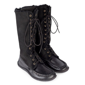 Eschimese Black– Laced high boots