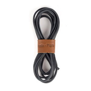 Leather Laces S section - Black